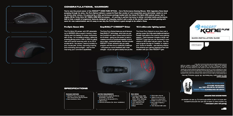 Página 1 del manual Manual de usuario Roccat Kone Pure Optical