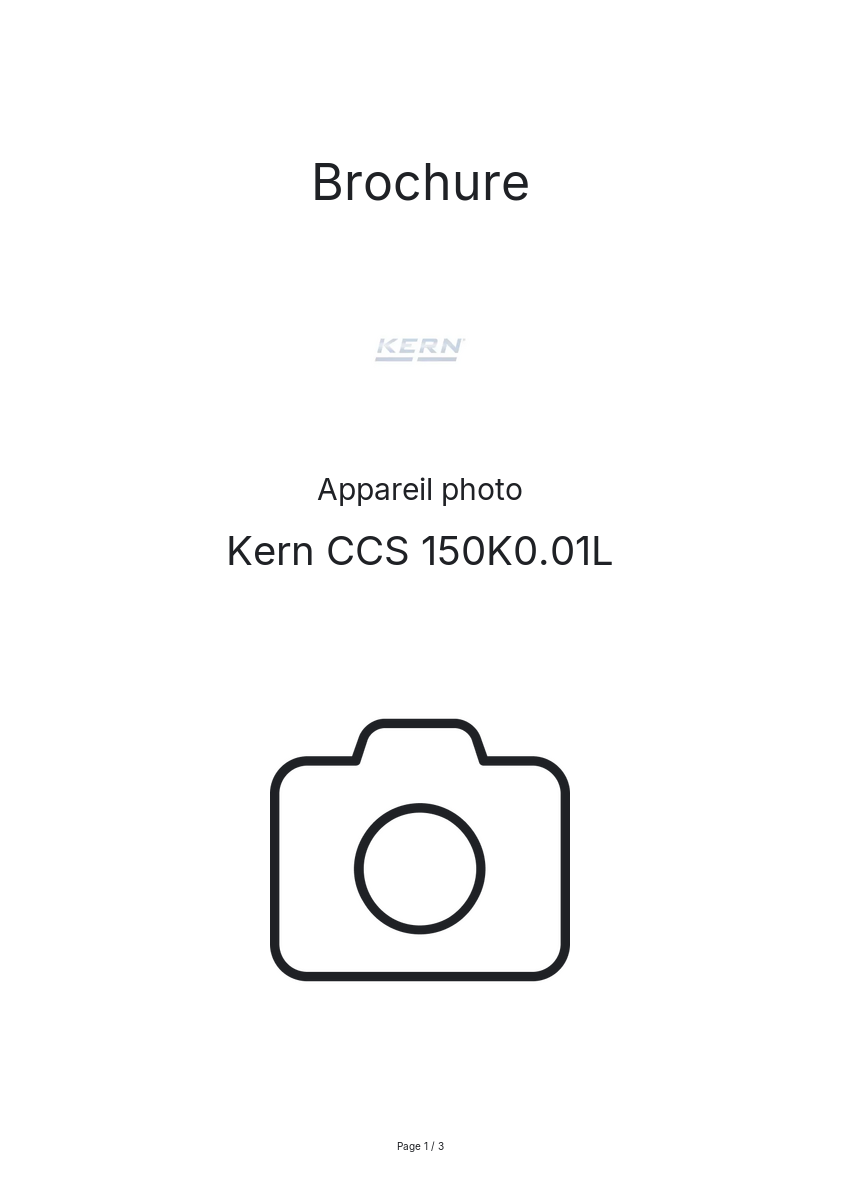 Page n°1 - Brochure Kern CCS 150K0.01L