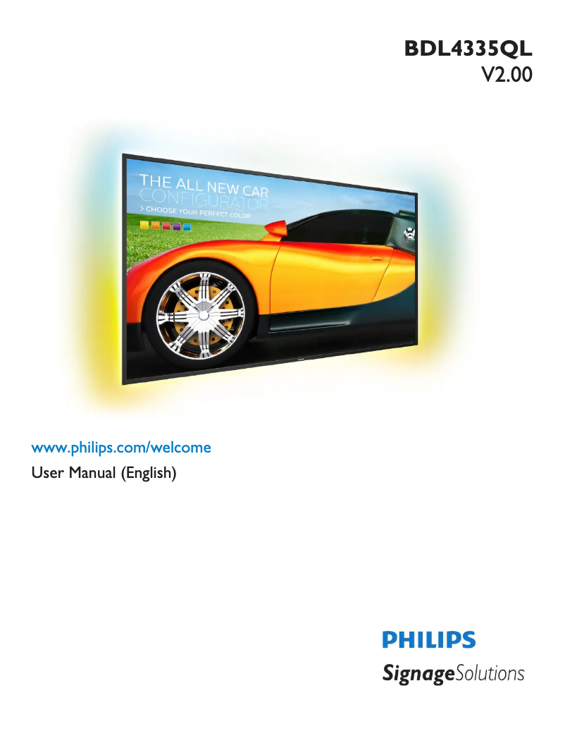 Page 1 de la notice Manuel utilisateur Philips Q-line BDL4335QL