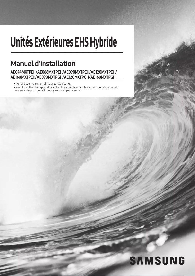 Image de la première page du manuel de l'appareil AE160MXTPEH