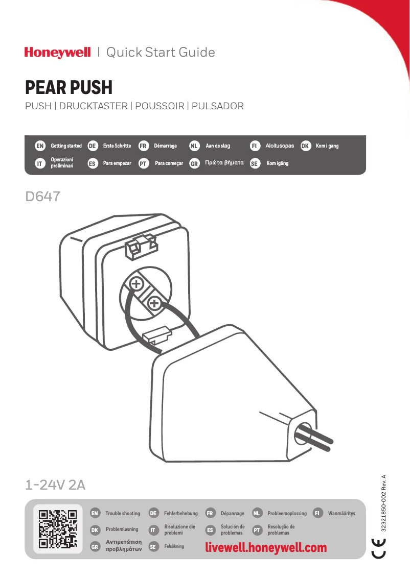 Page 1 de la notice Manuel utilisateur Honeywell D647