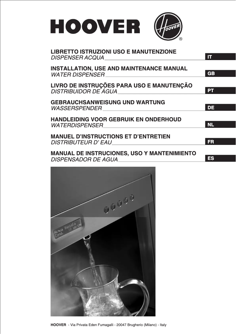 Image de la première page du manuel de l'appareil HPWD290X