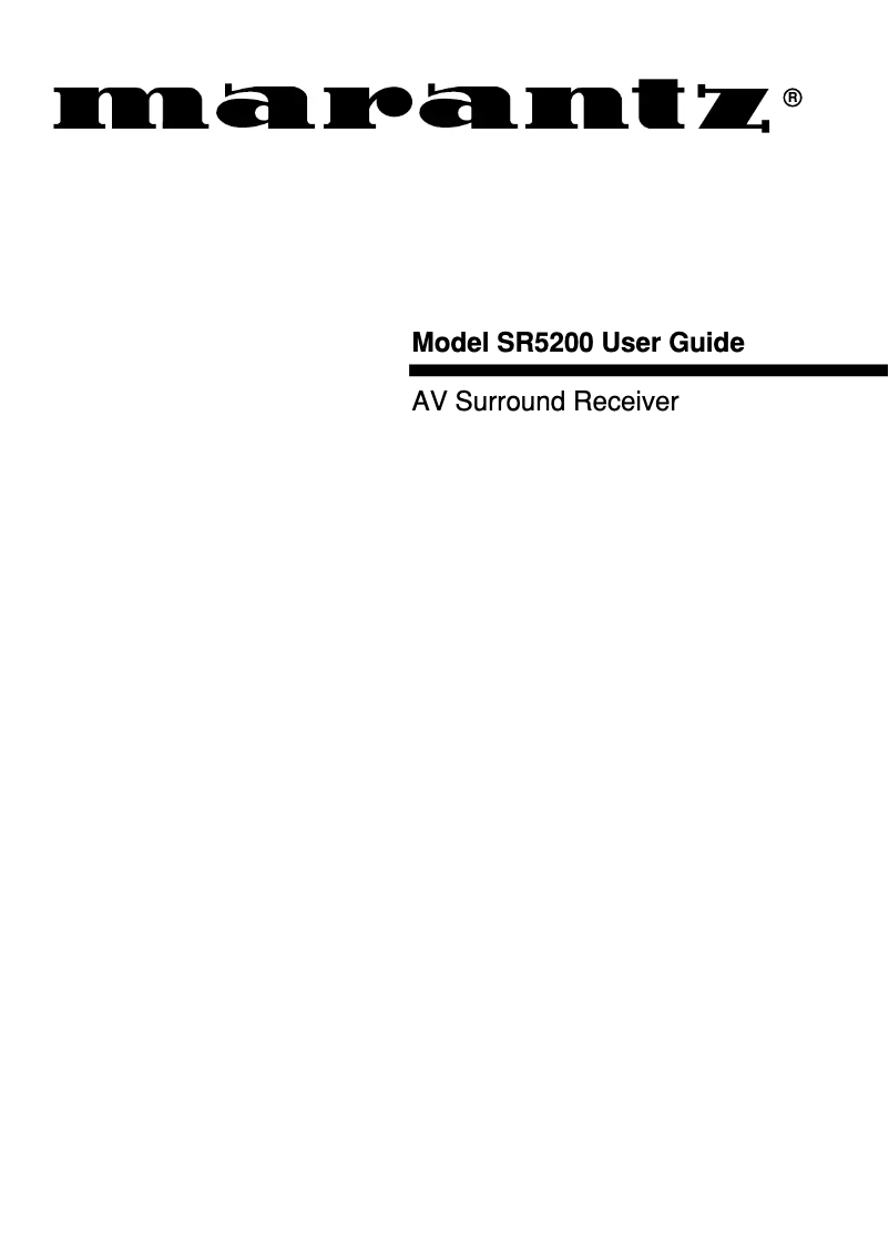 Page 1 de la notice Manuel utilisateur Marantz SR-5200