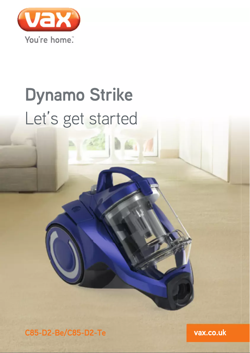 Page 1 de la notice Manuel utilisateur Vax Dynamo Strike C85-D2-Be