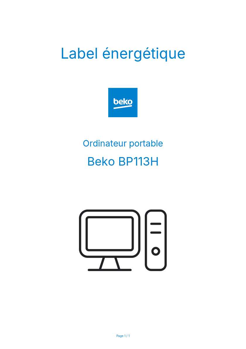 Image de la première page du manuel de l'appareil BP113H