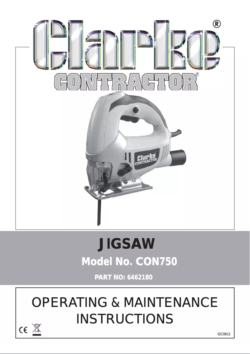 Page n°1 - Manuel utilisateur Clarke CON750
