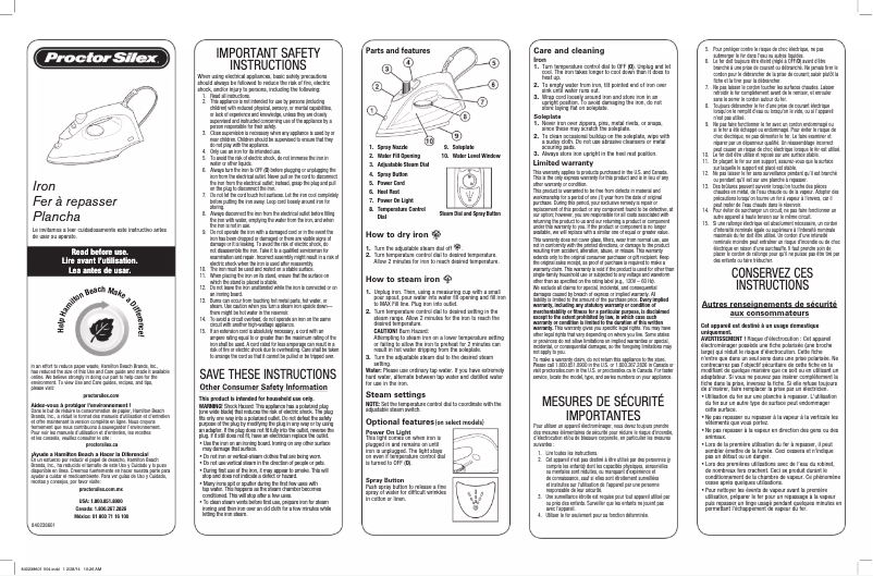 Image de la première page du manuel de l'appareil 17291R