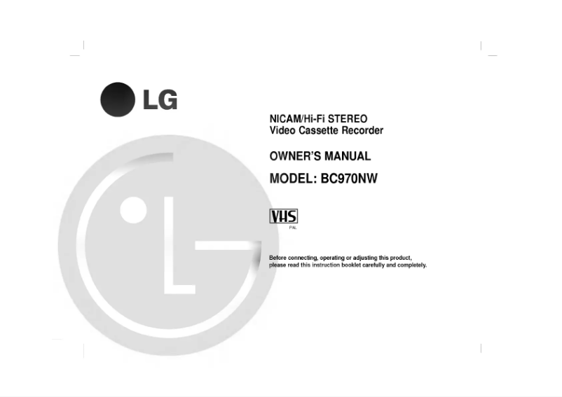Page 1 de la notice Manuel utilisateur LG ABC970NW