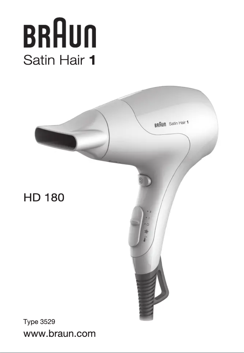 Page n°1 - Manuel utilisateur Braun Satin Hair 1 HD 180