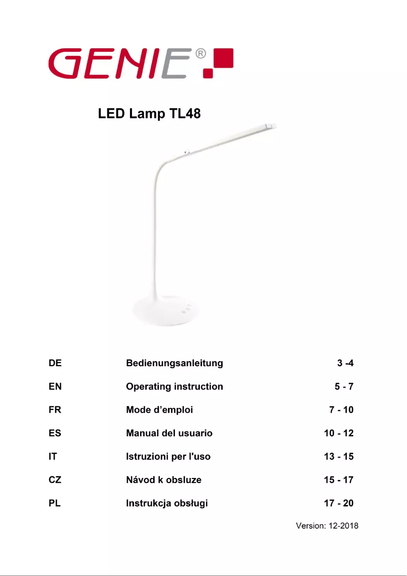 First page image of the manual for TL48