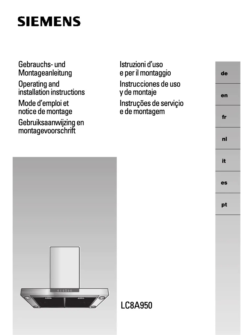 Page 1 de la notice Manuel utilisateur Siemens LC957AA70