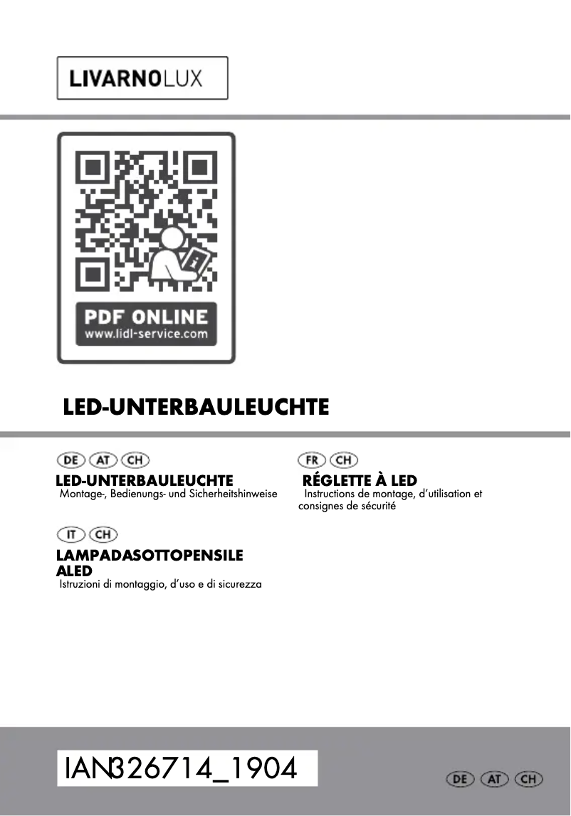 Page 1 de la notice Manuel utilisateur Livarno Lux IAN 298531