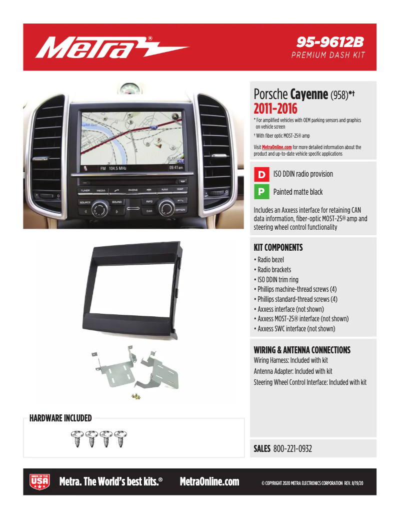 Page n°1 - Fiche technique Metra 95-9612B