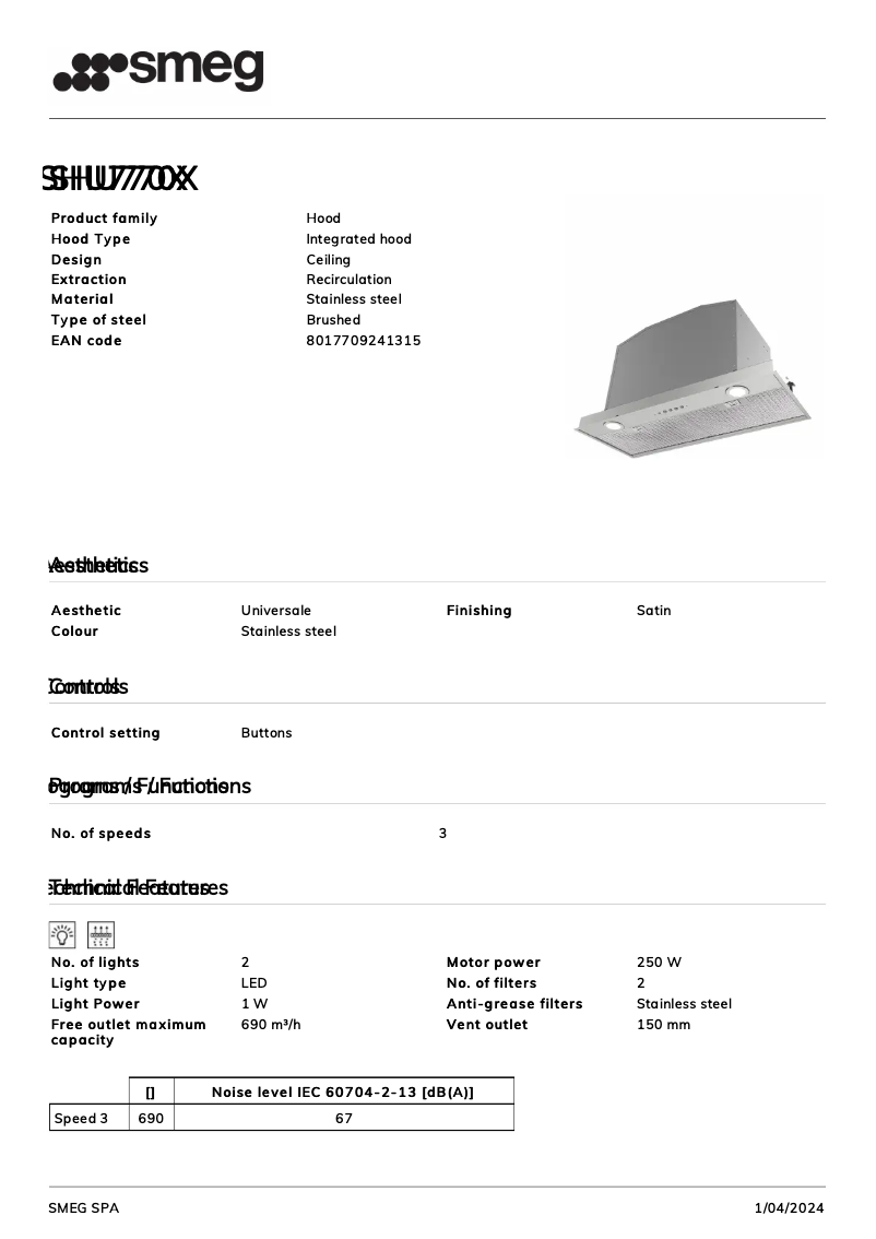 Image de la première page du manuel de l'appareil SHU770X