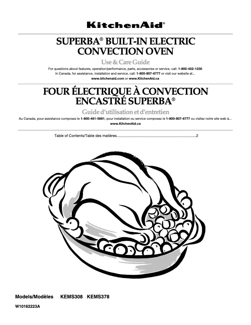 Page n°1 - Manuel utilisateur KitchenAid Architect KEMS308SSS