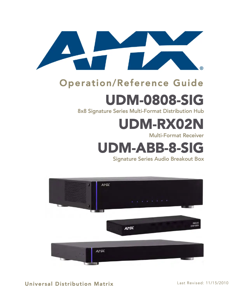 Page n°1 - Manuel utilisateur AMX UDM-RX02N