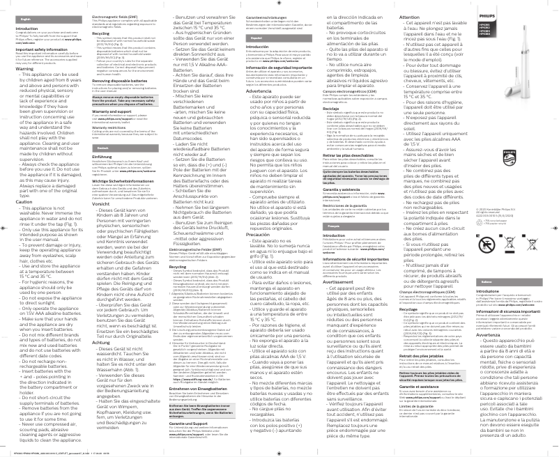 Page 1 de la notice Manuel utilisateur Philips SatinCompact HP6389