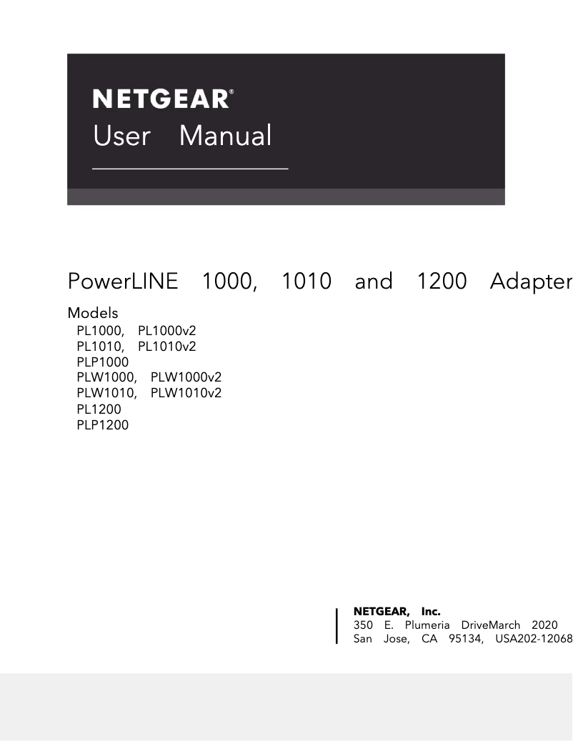 Page n°1 - Manuel utilisateur Netgear PL1010v2