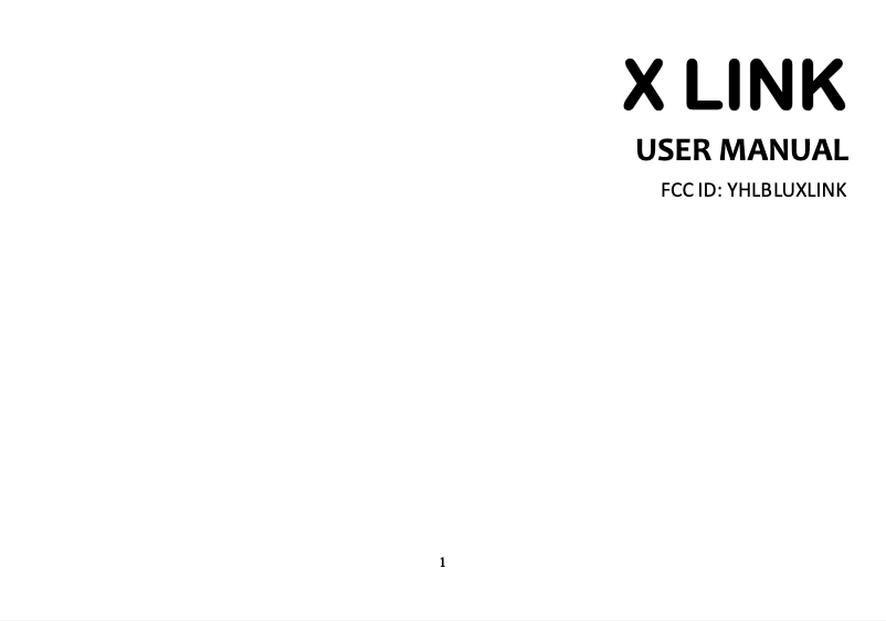 Page 1 de la notice Manuel utilisateur BLU X Link