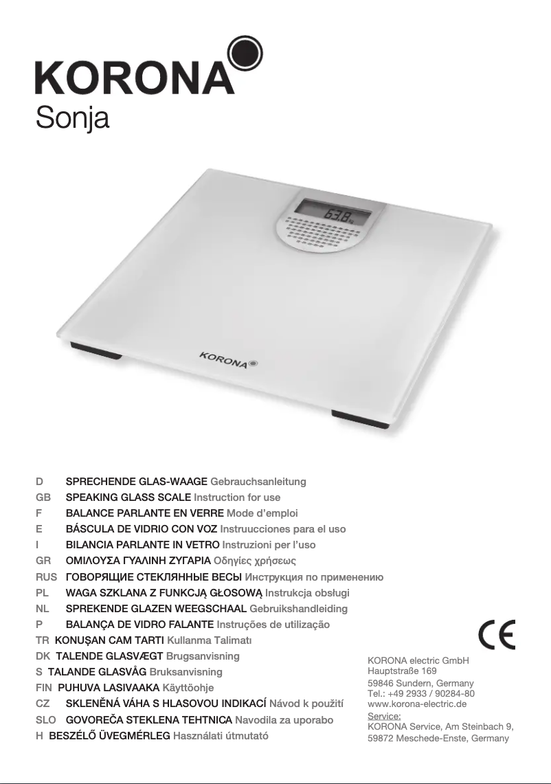 Image de la première page du manuel de l'appareil Sonja 77715