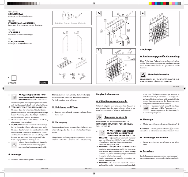Page 1 de la notice Manuel utilisateur Ordex IAN 73539
