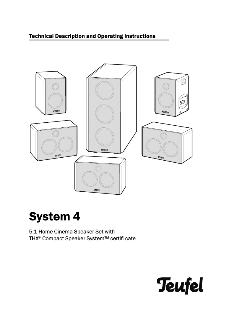 Image de la première page du manuel de l'appareil System 4 THX