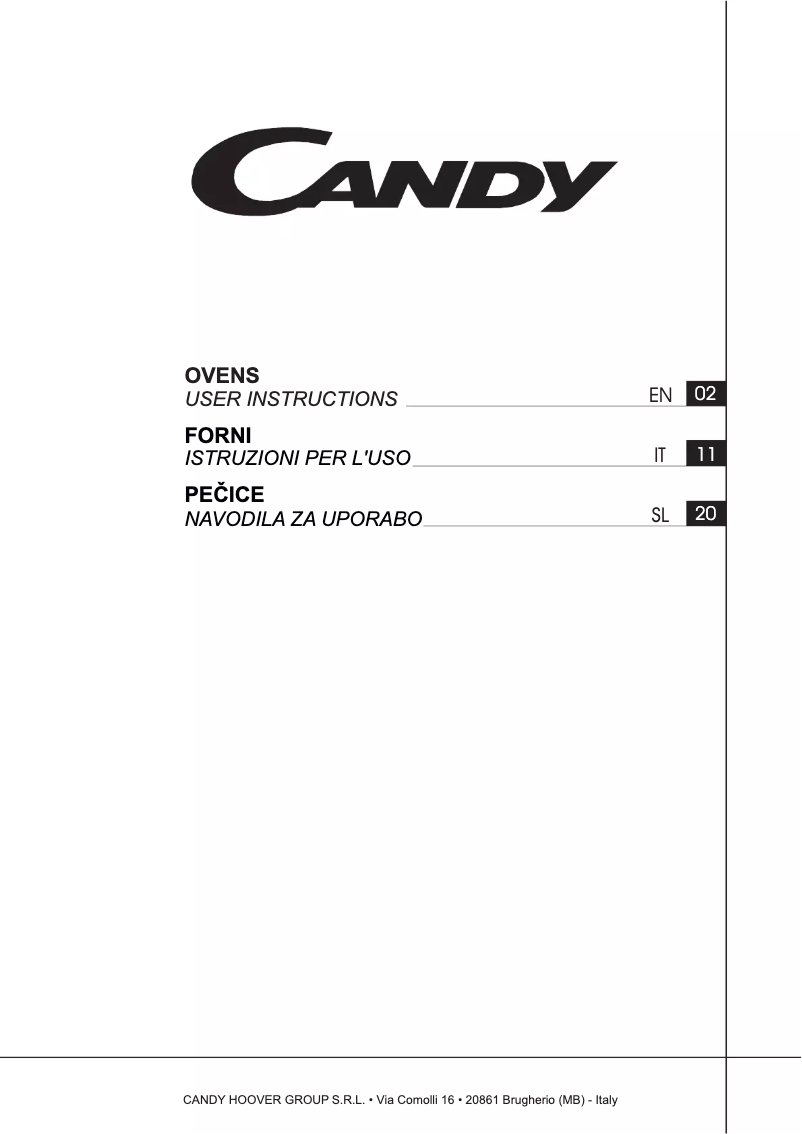 Page 1 de la notice Manuel utilisateur Candy FCTS886X WIFI