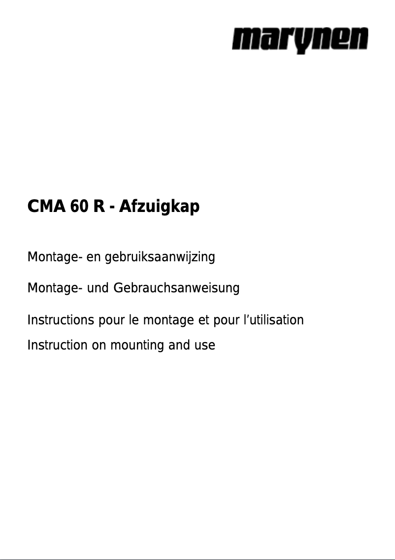Page 1 de la notice Manuel utilisateur Marynen CMA 60 R