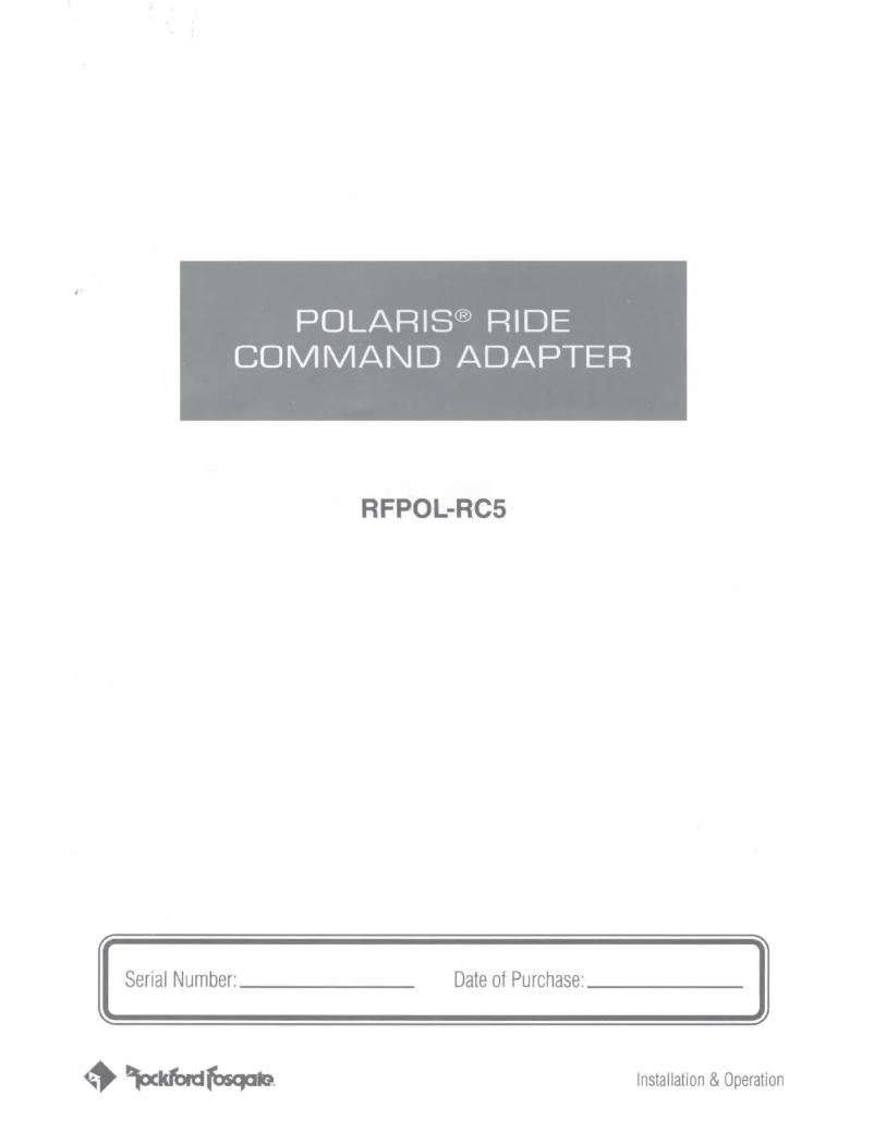 Page 1 de la notice Manuel utilisateur Rockford Fosgate RFPOL-RC5