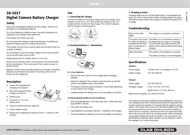 Página 1 del manual Manual de usuario Uniross 38-3027
