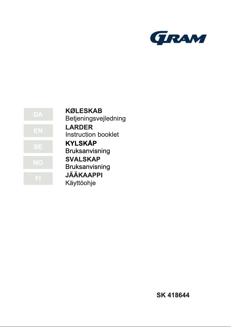 Page 1 de la notice Manuel utilisateur Gram SK 418644
