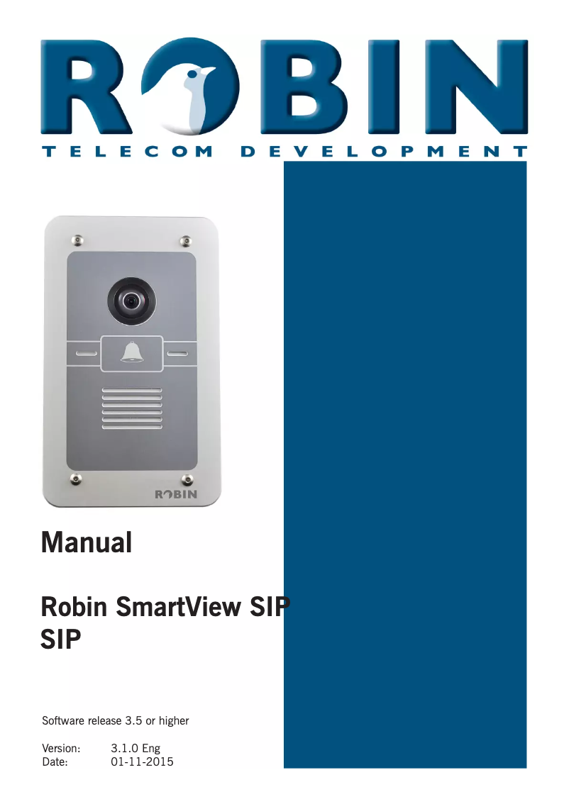 Image de la première page du manuel de l'appareil SmartView SIP