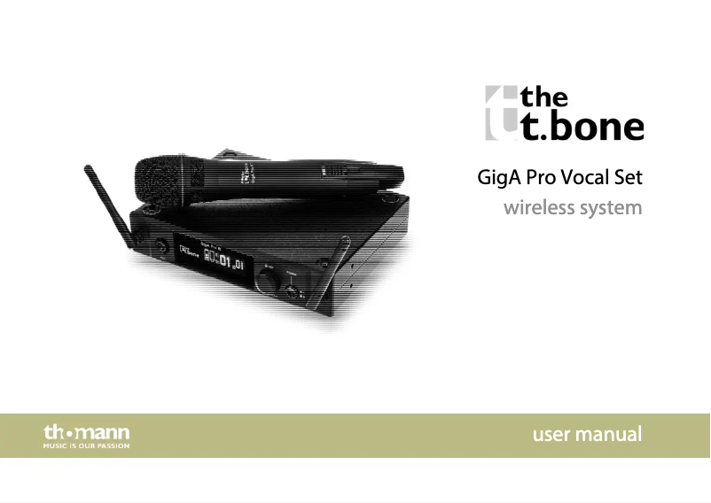 Page 1 de la notice Manuel utilisateur the t.bone GigA Pro Vocal Set