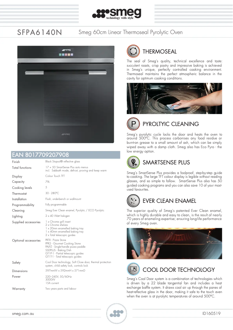 Page n°1 - Fiche technique Smeg SFPA6140N