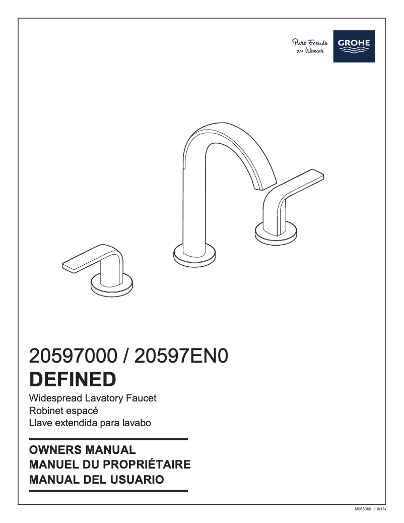 Page n°1 - Manuel utilisateur Grohe Defined 20597EN0