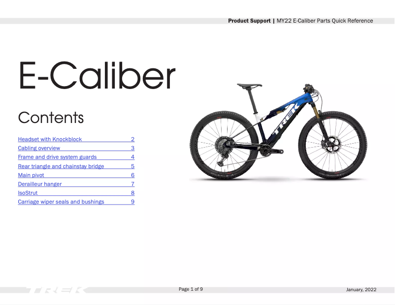 Image de la première page du manuel de l'appareil E-Caliber