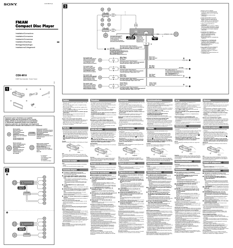 Página 1 del manual Guía de instalación Sony CDX-M10