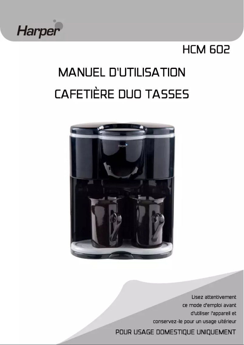 Page n°1 - Manuel utilisateur Harper HCM602