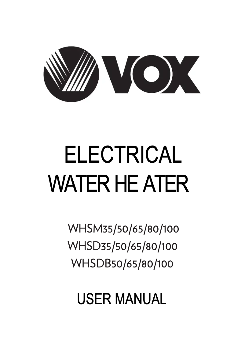 Page 1 de la notice Manuel utilisateur VOX WHSM35