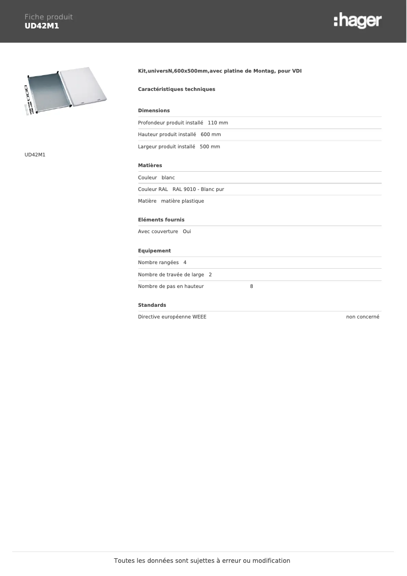 Image de la première page du manuel de l'appareil UD42M1