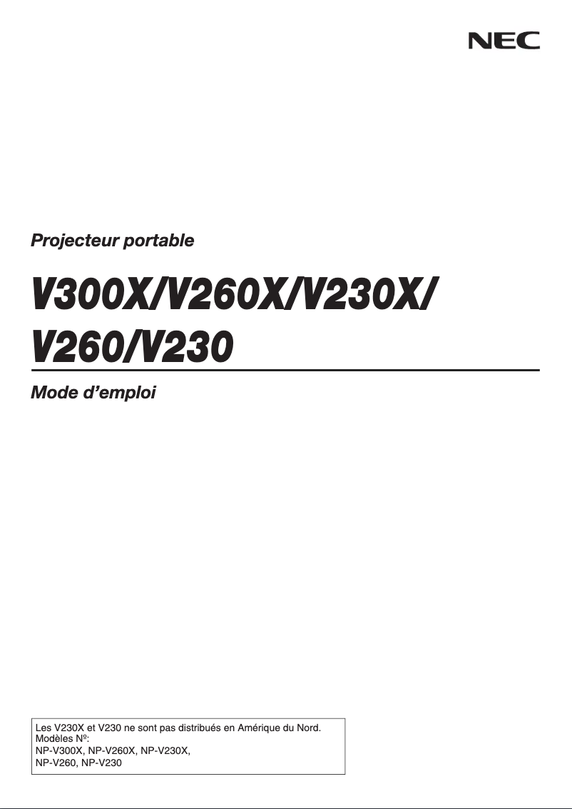 Page n°1 - Mode d'emploi NEC V300X