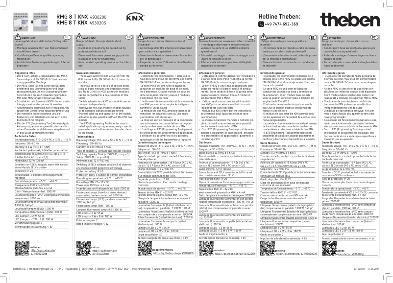 Image de la première page du manuel de l'appareil RME 8 T KNX