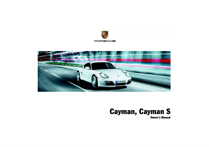 Page 1 de la notice Manuel utilisateur Porsche Cayman S (2009)