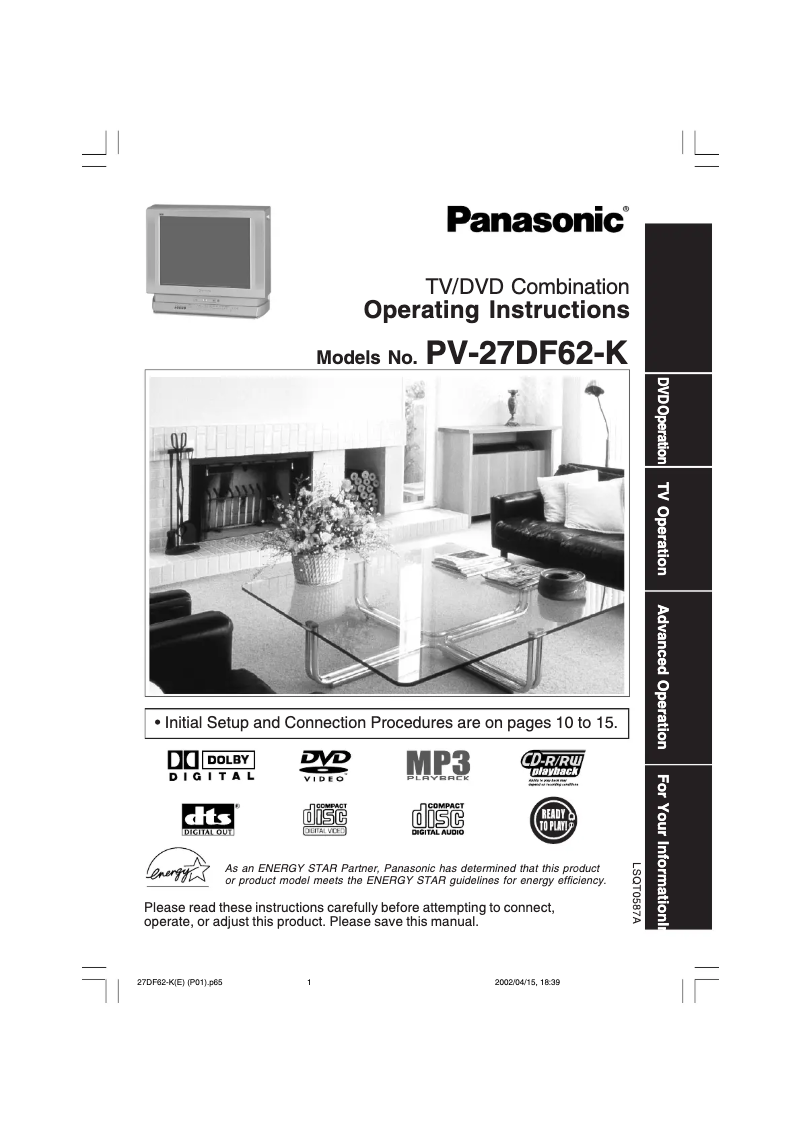 Imagen de la primera página del manual del dispositivo PV-27DF62-K