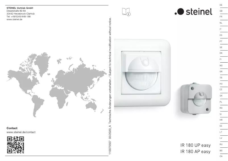Page 1 de la notice Manuel utilisateur Steinel IR 180 AP Easy
