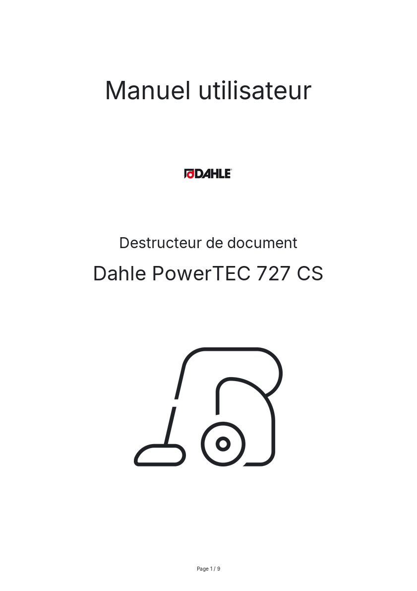 Page n°1 - Manuel utilisateur Dahle PowerTEC 727 CS