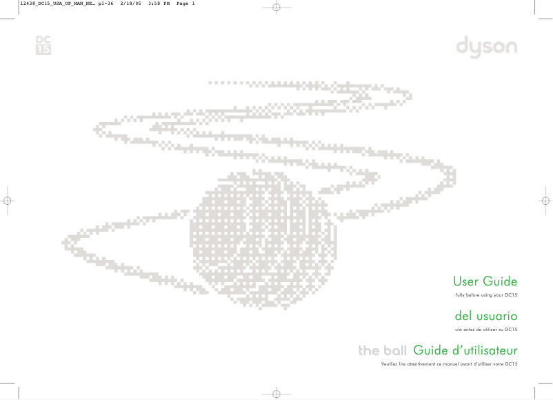 Image de la première page du manuel de l'appareil DC15