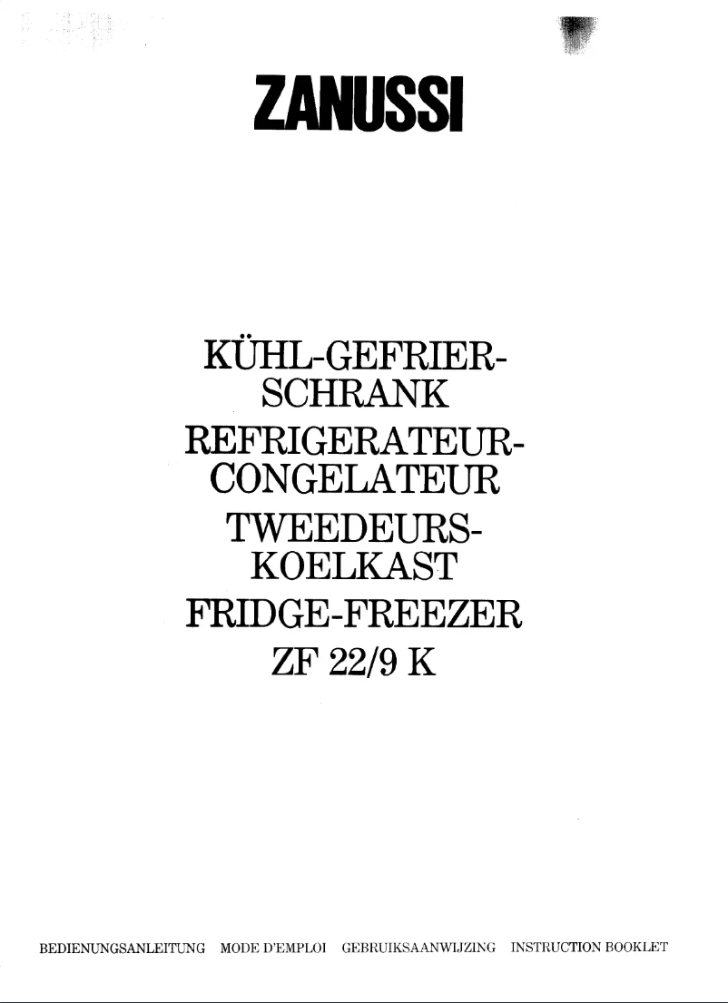 Image de la première page du manuel de l'appareil ZF 22/9k