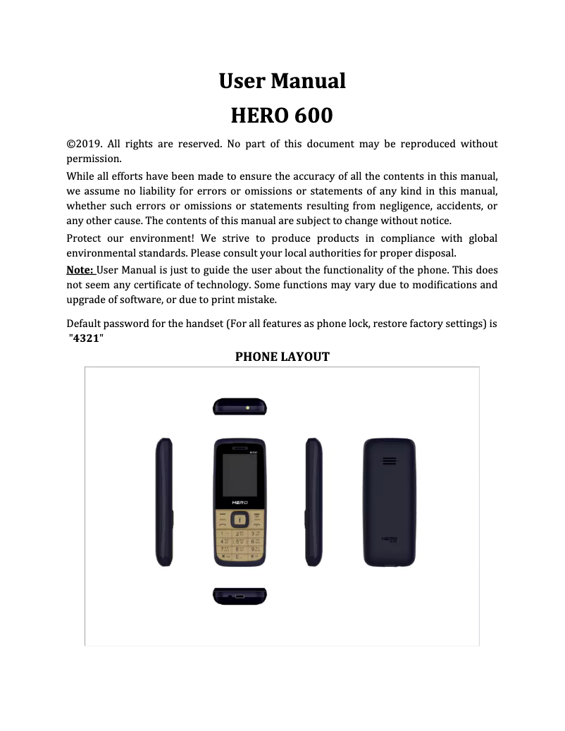 Page n°1 - Manuel utilisateur Lava Hero 600