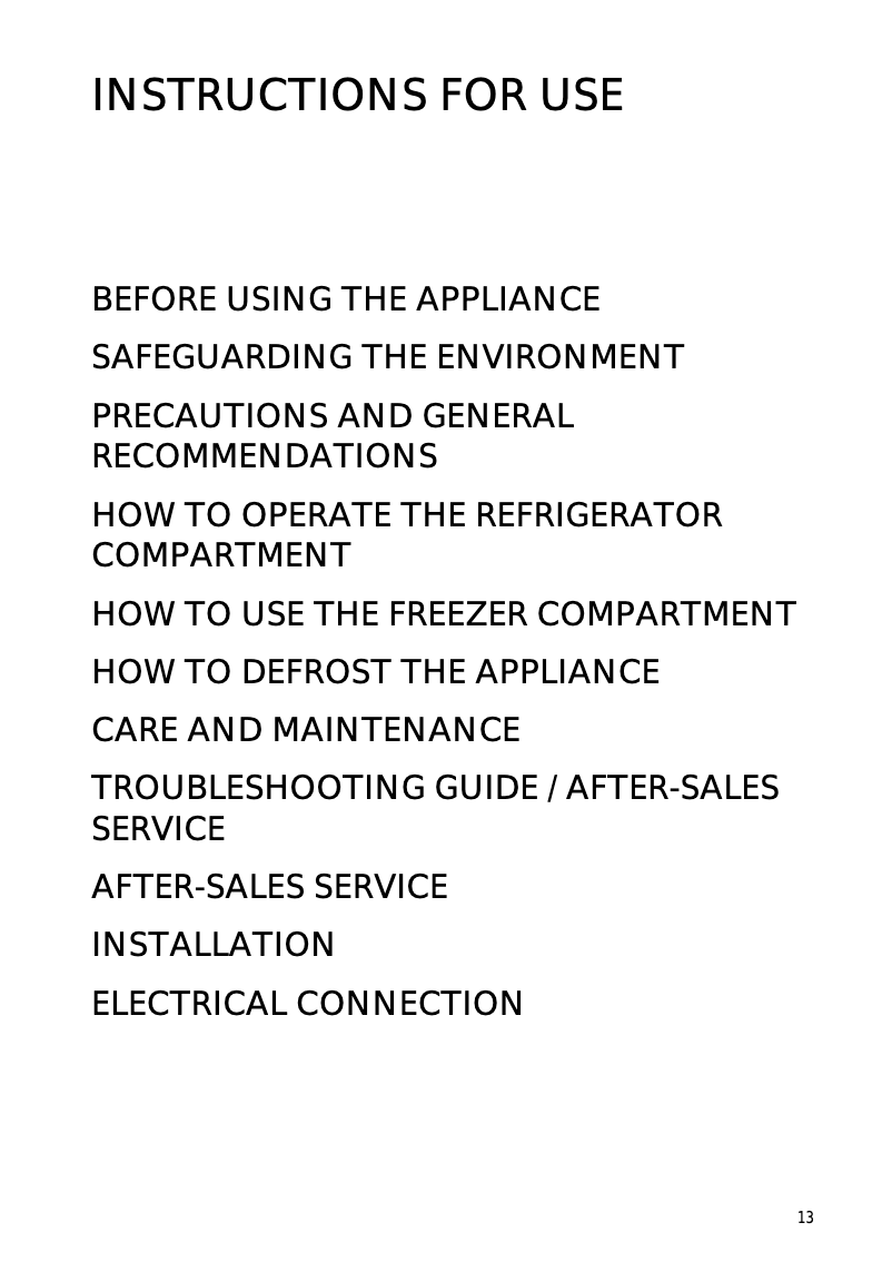 Page 1 de la notice Manuel utilisateur Smeg FR310APL